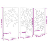 Garden Wall Decorations 3 pcs 105x55 cm Corten Steel Tree Design