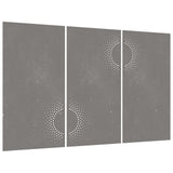 Garden Wall Decorations 3 pcs 105x55 cm Corten Steel Sun Design - Side View