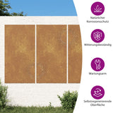 Garden Wall Decorations 3 pcs 105x55 cm Corten Steel Sun Design - Extra Image