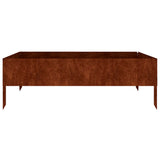 Garden Raised Bed 100x100x33.5 cm Corten Steel - Side View