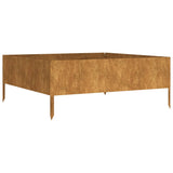 Garden Raised Bed 100x100x41 cm Corten Steel - Front View