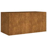 Planter 80x40x40 cm Corten Steel - Front View