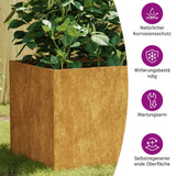 Planter 80x40x40 cm Corten Steel - Low Angle
