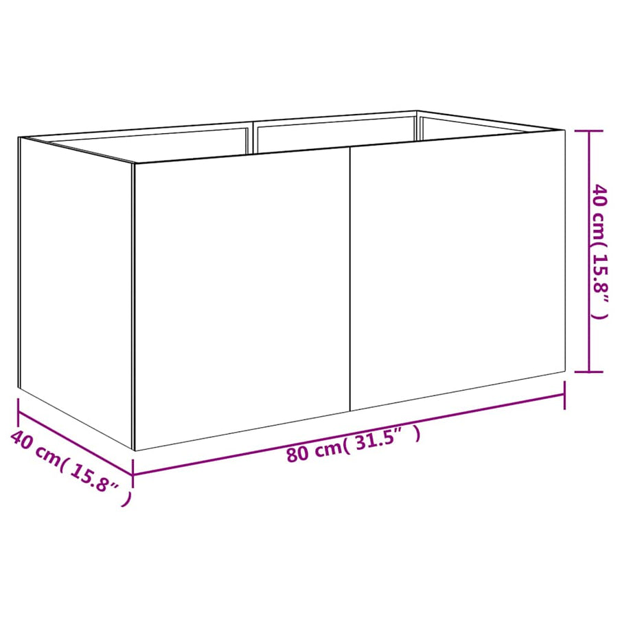 Planter 80x40x40 cm Corten Steel