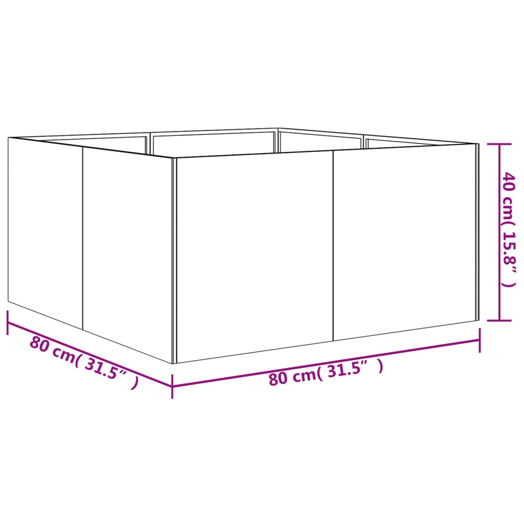 Planter 80x80x40 cm Corten Steel