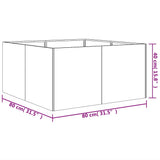 Planter 80x80x40 cm Corten Steel - Extra Image