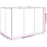 Garden Raised Bed 120x80x80 cm Corten Steel - Low Angle
