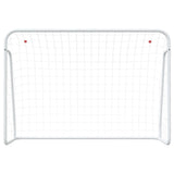 Football Goal with Net White 214x75x152 cm Steel&Polyester - Side View