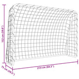 Football Goal with Net White 214x75x152 cm Steel&Polyester