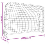 Football Goal with Net White 214x75x152 cm Steel&Polyester - Close-Up Angle