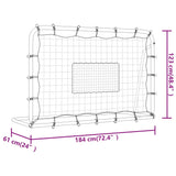 Football Net Rebounder White&Black 184x61x123 cm Steel and PE - Close-Up Angle
