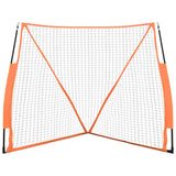 Portable Baseball Net Orange and Black 183x182x183cm Steel and Polyester