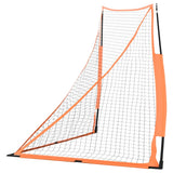 Portable Baseball Net Orange and Black 183x182x183cm Steel and Polyester - Top-Down View