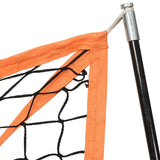 Portable Baseball Net Orange and Black 183x182x183cm Steel and Polyester - 45-Degree Angle