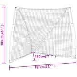 Portable Baseball Net Orange and Black 183x182x183cm Steel and Polyester