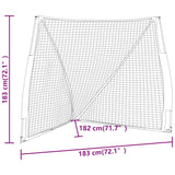 Portable Baseball Net Orange and Black 183x182x183cm Steel and Polyester - Low Angle