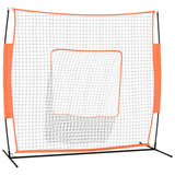 Portable Baseball Net Orange and Black 219x107x212 cm Steel and Polyester