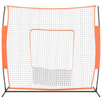 Portable Baseball Net Orange&Black 219x107x212 cm Steel&Polyester