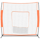 Portable Baseball Net Orange and Black 219x107x212 cm Steel and Polyester - Side View