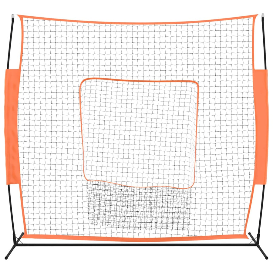 Portable Baseball Net Orange&Black 219x107x212 cm Steel&Polyester