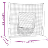 Portable Baseball Net Orange and Black 219x107x212 cm Steel and Polyester - Close-Up Angle