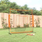 Portable Baseball Net Orange&Black 219x107x212 cm Steel&Polyester