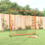Portable Baseball Net Orange and Black 219x107x212 cm Steel and Polyester