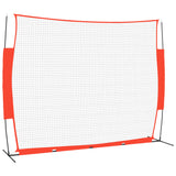 Portable Baseball Net Red and Black 369x107x271 cm Steel and Polyester - Front View