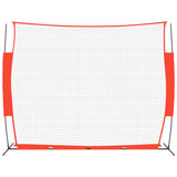 Portable Baseball Net Red and Black 369x107x271 cm Steel and Polyester - Side View