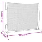 Portable Baseball Net Red&Black 369x107x271 cm Steel&Polyester