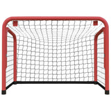 Hockey Goal with Net Red and Black 68x32x47 cm Steel and Polyester - Side View