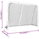 Hockey Goal with Net Red&White 153x60x118 cm Steel&Polyester
