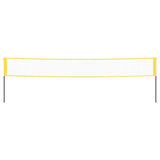 Badminton Net Yellow and Black 600x155 cm PE Fabric - Side View
