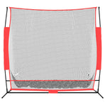 Portable Baseball Net Black and Red 215x107x216 cm Polyester
