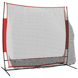 Portable Baseball Net Black and Red 215x107x216 cm Polyester - 45-Degree Angle