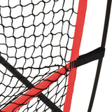 Portable Baseball Net Black and Red 215x107x216 cm Polyester - Rear View