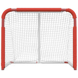 Hockey Goal Red and White 137x66x112 cm Polyester - Side View