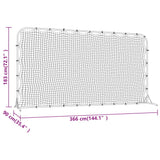 Football Rebounder Net Black 366x90x183 cm HDPE - Close-Up Angle