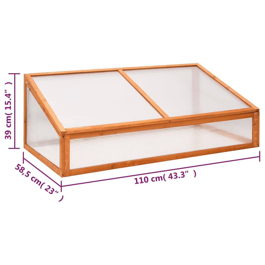 Greenhouse Orange 110x56x39 cm Fir Wood