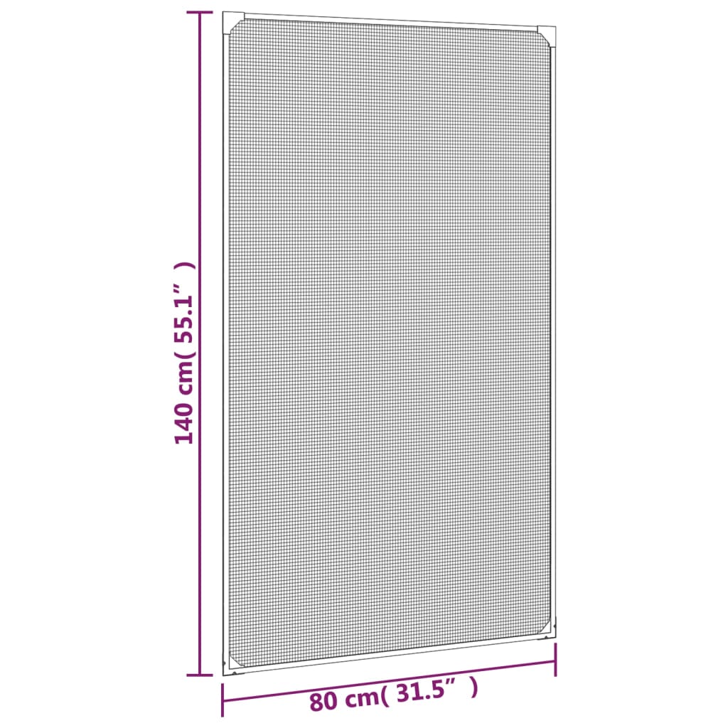 Magnetic Insect Screen for Windows White 80x140 cm