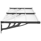 Door Canopy Black and Transparent 199x90 cm Polycarbonate - Top-Down View