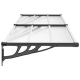 Door Canopy Black and Transparent 239x90 cm Polycarbonate - Top-Down View