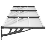 Door Canopy Black and Transparent 297.5x90 cm Polycarbonate - Top-Down View