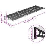 Door Canopy Black and Transparent 297.5x90 cm Polycarbonate - Rear View