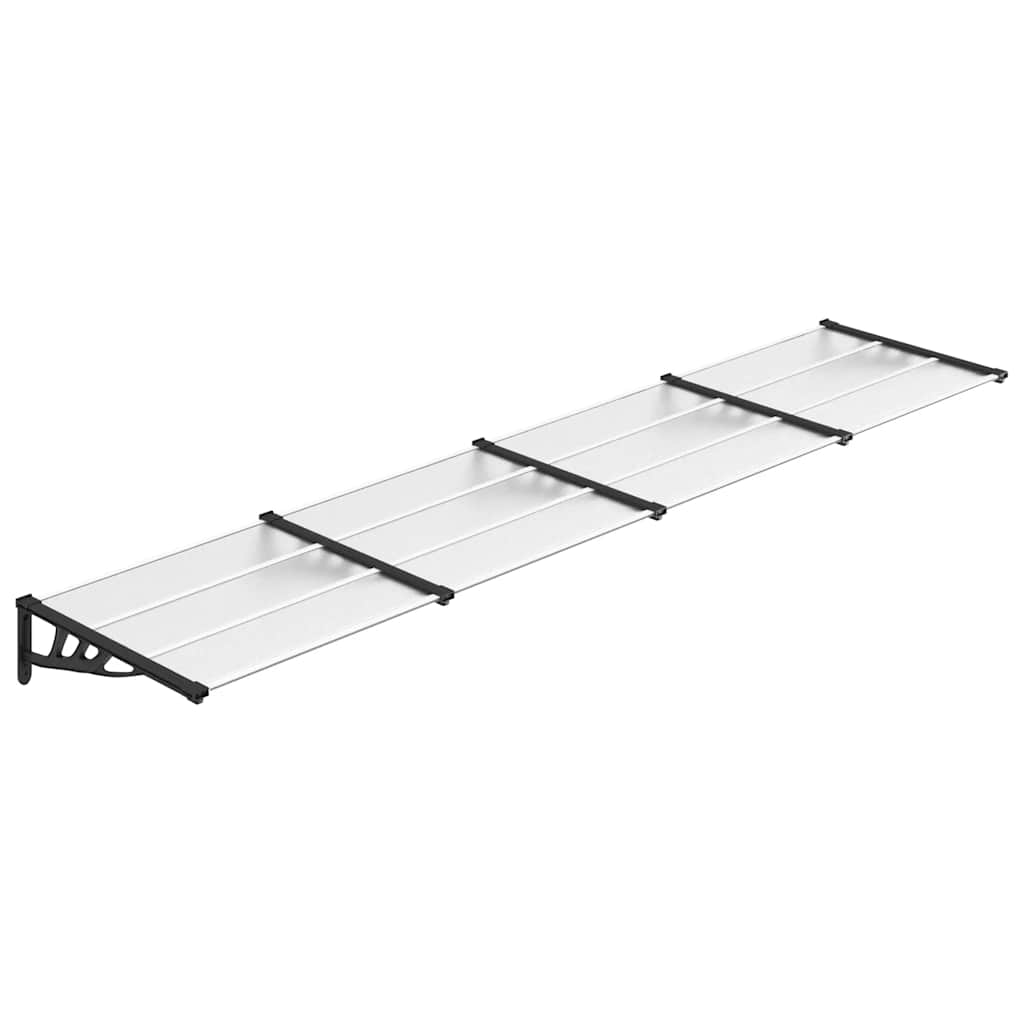 Door Canopy Black and Transparent 396x90 cm Polycarbonate
