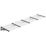 Door Canopy Black and Transparent 396x90 cm Polycarbonate - Front View