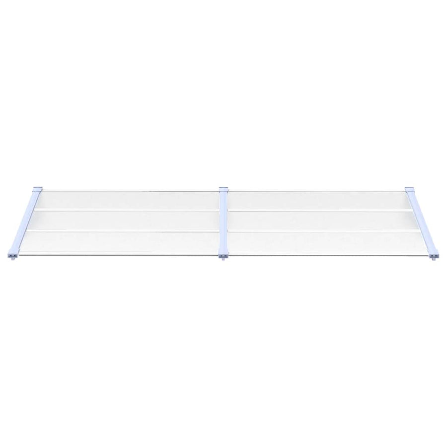 Door Canopy Grey and Transparent 239x90 cm Polycarbonate