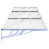 Door Canopy Grey and Transparent 297.5x90 cm Polycarbonate - Top-Down View
