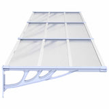 Door Canopy Grey and Transparent 358.5x90 cm Polycarbonate - Top-Down View