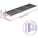 Door Canopy Grey and Transparent 358.5x90 cm Polycarbonate - Rear View